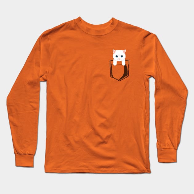 Pocket Cat Kitty Long Sleeve T-Shirt by JKA